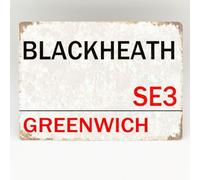 Blackheath Metal Sign London Street Novelty Retro Wall Plaque Door Greenwich 8X12 Inches