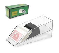 Blackjack Shoe, Acrylic Clear Blackjack Dealing Shoe, Manual Playing Card Shuffler, Multi Deck Card Holder with Automatic Pressure(4 pairs of transparent)