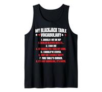 Blackjack Vocabulary Black Jack Funny Casino Card Game Tank Top