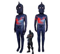 (BlackKnight, 130) Kids Fortnite Cosplay Video Game Costume Fancy Dress Jumpsuit Halloween Outfits