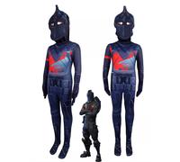 (BlackKnight, 160) Kids Fortnite Cosplay Video Game Costume Fancy Dress Jumpsuit Halloween Outfits