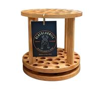 BlackLabMill Rotating Paint Brush Holder - Handmade Paint Brush Holder Rotating Art Supply Organizer - Large Capacity Cherry Hardwood Brush Organizer for Desk, Arts and Crafts