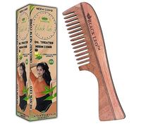 Blackleo Kacchi Neem Comb For Hair Growth, Detangling, Frizz Control, Anti Hairfall, Dandruff Control, Treated with Herbal Oil Wooden Comb For Women and men with All Hair Types, Wide Tooth Handle Comb