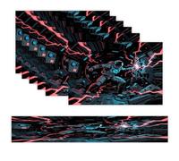 Blacklight Astronaut Placemats Set of 7 Exquisite Linen Table Mat Seven Piece Set Includes 13"x71" Fashion Table Runner and 12"x18" Place Mat Decor for Kitchen Dining Room