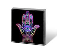 Blacklight Hamsa Hand Evil Eye Bohemian Funny Lapel Tie Pin Buttons Brooch Badge Pin Clothes Hat Accessories for Men Women