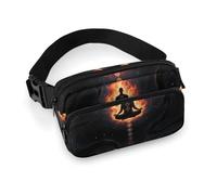 Blacklight Seven Chakra Yoga Meditation Fanny Pack for Men Women, Durable Sling Chest Bag with Adjustable Strap & Large Pocket, Small Crossbody Bag for Running, Hiking, Cycling, Travel