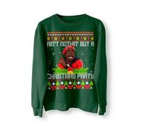 BlackMacaw Ain't Nothin But A Christmas Party Rapper Sweatshirt, Funny Xmas Jumper Christmas Sweater - Bottle Green - M