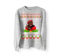 BlackMacaw Ain't Nothin But A Christmas Party Rapper Sweatshirt, Funny Xmas Jumper Christmas Sweater - Heather Grey - L