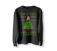 BlackMacaw Keanu Reeves Christmas Treeves Jumper Sweater Sweatshirt Meme Xmas Funny Sweatshirt Pullover TV Funny Christmas Jumper Wick_BLK_L