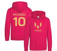 BlackMacaw Kids Lionel Messi Inspired Soccer Hoodie Jumper footy merch Jumper Messi Merch Messi Boys Girls Gift Top Tee 3-13yrs Number 10#10_HOTP_12-13 Hot Pink