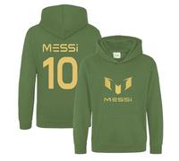 BlackMacaw Kids Lionel Messi Inspired Soccer Hoodie Jumper - Messi Merch - Boys & Girls Gift Top - Tee - 3-13yrs - Number 10#10_KHA_9-11 - Khaki
