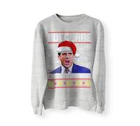 BlackMacaw Michael Scott Funny Christmas Jumper, Sweater, Sweatshirt, Office Jumper, I Declare Christmas, Xmas Gifts_HGRE_M Heather Grey