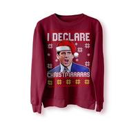 BlackMacaw Michael Scott Funny Christmas Jumper, Sweater, Sweatshirt, Office Jumper, I Declare Christmas, Xmas Gifts_MAR_M Maroon