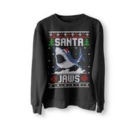 BlackMacaw Santa Jaws Christmas Jumper Sweater Sweatshirt Funny Xmas Shark Gift Jaws Funny Movie Xmas Jumper top mens womens Unisex Meme Ugly Jumper