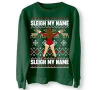 BlackMacaw Sleigh My Name Singer Christmas Jumper - Bottle Green - 2XL
