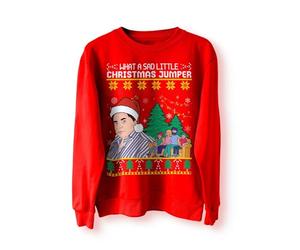 BlackMacaw What A Sad Little Christmas Jumper Sweater Sweatshirt Xmas Jumper Come Dine Dear Lord Jane British UK TV Funny Gift Meme Pullover_RED_XL