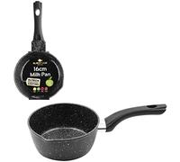 Blackmoor 16cm Milk Pan with Pouring Lip/Non-Stick Ceramic-Coated Saucepan, PFAS-Free, Suitable for All Hob Types/Black Classic Range 66120
