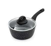 Blackmoor 20cm Saucepan with Tempered Glass Lid/Cool Touch Handle/Non-Stick Ceramic-Coated, PFAS-Free, Suitable for All Hob Types/Black Classic 65820