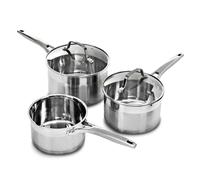 Blackmoor 3-Piece Stainless Steel Saucepan Set/High Grade, PFAS-Free, Suitable for All Hob Types Including Induction and Oven Cooking/Pro Range 68259