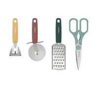 Blackmoor 4pc Utensil Set/Stainless Steel Kitchen Set/Grater, Y-Peeler, Pizza Cutter and Scissors/Food Prep Tools 68809