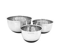 Blackmoor 65109 Stainless Steel Mixing Bowls/Set of 3 / Stackable with Non-Skid Silicone Base and Measuring Markers/Baking, Cooking and Serving Food
