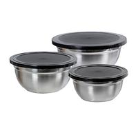 Blackmoor 65119 Stainless Steel Storage Bowls with Lids/Set of 3 Different Sized Stackable Meal Prep Containers/Baking, Cooking and Prepping Food