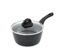 Blackmoor 65820 Classic 20cm Saucepan with Tempered Glass Lid/Non-Stick Coating/Cool Touch Handle/Suitable for Induction, Gas & Electric Hobs/Black Colour