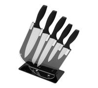 Blackmoor 68099 5 Piece Knife Set with Clear Acrylic Storage Stand/Stainless Steel Knives with Soft Grip Handles/Easy Clean Kitchen Accessory