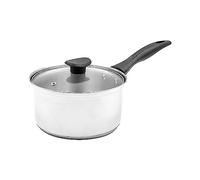 Blackmoor 69829 18cm Stainless Steel Saucepan/Tempered Glass Lid with Steam Vent/Cool Touch Bakelite Handle/All Hob Types Including Induction, Gas and Electric