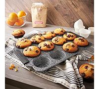 Blackmoor Bakeware/Non-Stick Tins and Trays/Bake, Roast and Grill/BPA and PTFE Free/Dishwasher Safe (12 Cupcake Tray - 38 x 26cm)