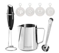 Blackmoor Barista Accessories Set - 600ml Milk Jug, Milk Frother, Coffee Scoop with Bag Clip & 4 Stencils/Create Café-Quality Lattes and Cappuccinos at Home/Coffee Gift Set 68489
