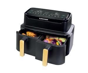 Blackmoor Dual Basket Air Fryer/Family Size 8.5L with 2 Detachable Non-Stick 4.25L Baskets/Digital Display with 10 Cooking Presets, Timer and Adjustable Temperature / 2600W