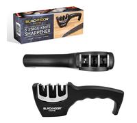 Blackmoor Home 69659 3 Stage Knife Sharpener | Ergonomic Design | Widely Compatible | Easy to Use and Store