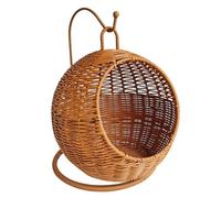 BLACKNANA Imitation Rattan Cats Basket Hanging Hammock Bed for Small Space Comfortable Small Cats Nest for Indoor and Outdoor
