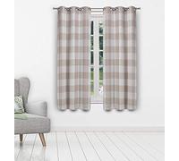 Blackout 365 Aaron Buffalo Check Window Curtain, 37x63 (2 Pieces), Linen