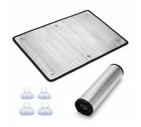 Blackout Aluminum Foil Window Insulation Film, Reflective Window Cling Thermal Insulation Kit with Suction Cup for Summer Heat, Privacy Sheet Cover for RV Skylight Garage(Black,30x180cm (12x71in))
