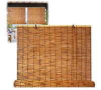 Blackout Bamboo Roll Up Blinds For Windows, Outdoor Bamboos Roller Shade For Porch Privacy, sWith Lifs,UV Resistant,Ideal for Home(W30xH64IN)