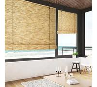 Blackout Bamboo Roller Shades For Indoor/Outdoor, Bamboo Blinds For Patio 40cm 60cm 90cm 115cm 120cm 130cm 155cm 160cm Wide, Natural Bamboo Roll Up Curtain (Size : 115x140cm)
