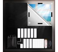 Blackout Blind, 150x200cm Portable Blackout Curtains, Self Adhesive Temporary Blackout Blinds - can Cutting any Sizes or Shapes - Blackout Blind Stick on the Windows, no Drill, for Bedroom, Car