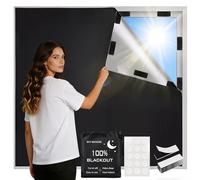 Blackout Blind, 300 x 145 CM Temporary Blackout Blinds Stick on, No Drill Blinds for Windows Portable Black Out Blinds Fits Any Size Shape, for Bedroom Nursery Baby Sleep Home Office