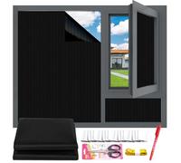 Blackout Blind - 300x145cm, MUTOUHE Portable Blackout Blind with Ruler & Scissor & Marker Pen & 20pcs Hook and Loop, Easy to Stick On & Take Down Blackout Curtain for Bedroom, Nursery, Office Window