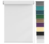Blackout Blinds No Drill 100 x 130 cm Thermal Insulated UV Protection, Curtains Light Filtering in a Variety of Sizes Ideal for Bedroom, Nursery, White