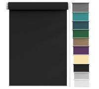 Blackout Blinds No Drill 115 x 110 cm Privacy Protection Easy to Install, Blackout Window Shades Made to Measure for Any Window, Loft, Black