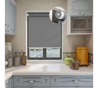Blackout Blinds No Drill 60 x 110 cm Privacy Protection Easy to Install, Dim-Out Roller Blind in a Variety of Sizes Ideal for Bedroom, Nursery, Light Grey