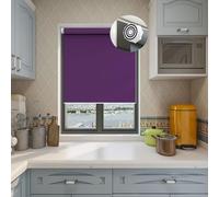 Blackout Blinds No Drill 80 x 110 cm Privacy Protection Easy to Install, Blind Window Roller Easy Fit Fittings Included for Bedroom, Nursery, Purple