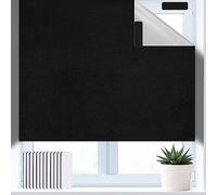 Blackout Blinds Stick On 200 * 145CM, 100% Blackout Material with Self Adhesive Fasteners and Scissors, No Drill Temporary Window Cover for Nursery Bedroom and Travel,