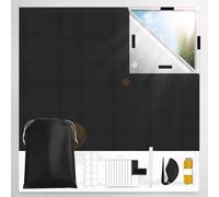 Blackout Blinds Stick On 200x145cm, 420D Oxford Fabric 100% Blackout Blind Curtain for Window, Portable Blackout Shades for Bedroom, Cut to Any Size, No Drill Black Out Blinds for Travel Temporary