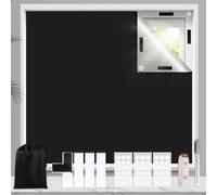 Blackout Blinds Stick On, 200x148cm Temporary Blinds Cut to Any Size & Shape, No Drill Blinds for Windows, Portable Blackout Blind for Bedroom, Loft, RV Travel, Black