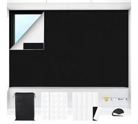 Blackout Blinds Stick on, 300×145cm Black Out Blinds, Portable 100% Blackout Material, No Drill Blinds Curtains Suitable for Cutting any Size Shape
