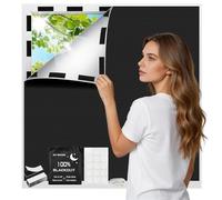 Blackout Blinds Stick On 300x145cm, 100% Blackout Curtain for Window, 420D No Drill Temporary Black Out Blinds, Cut to Any Size, Portable Travel Blind for Bedroom, Nursery, Rental, Skylight